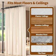 Room Divider For Room Separation4-10ft H 28-140inch(W) Adjustable Temporary Privacy Wall Divider Tension Curtain Rods No Drilling Heavy Duty Partition Space Separator Freestanding Black - Black - View 4