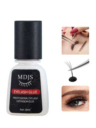 1 Eyelash Extension Glue - Extra Strong Professional Eyelash Glue 10ml | 1 Second Dry Time | Lasting - 8 Weeks | Black Adhesive For Semi-Permanent Extension Professionals