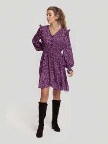 Women Midi Dresses - Purple - View 6
