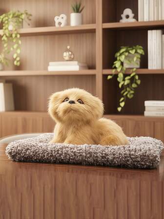 1个逼真狗狗造型活性炭包，家居装饰，可放置于客厅茶几、书架，具有除臭和空气净化功能