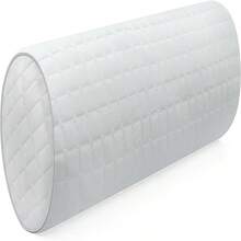 Kingnex Shredded Latex Roll Pillow Bolster with Zipper Removable Washable Cover 20 x 8,Soft Round Cylinder Pillow - Blanco - Ver 1