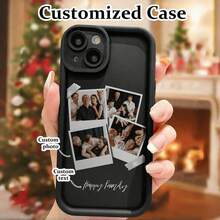 Funda de teléfono antideslizante, a prueba de golpes y elegante Funda de teléfono: Funda de teléfono con patrón de ojos pintado personalizado de 4 fotos Gao Zhu, protección completa personalizada con foto, agarre cómodo, antideslizante, a prueba de caídas, elegante. Regalo perfecto para amigos, parejas y seres queridos. ¡Equipa tu teléfono con una funda de teléfono a la moda! - 1 pieza - Ver 4