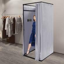 Changing Room, Mobile Changing Room With Curtain, Mobile Changing Room With Privacy Curtain For Offices, Shopping Centers, Boutiques And Private Homes; Mobile, Temporary Privacy Screen - Grey - View 8