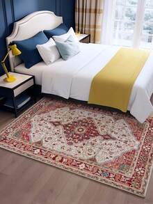 1pc European Style Indoor Decorative Large Rug, New Faux Wool Washable Bottom Indoor Carpet, Living Room Rug, Sofa Rug, Bedroom Rug, Bedside Anti-Slip Mat, Dining Room Kitchen Rug, Office Chair Pad, Entryway Doormat, Outdoor Picnic Mat, Outdoor Camping Blanket - Multicolor-1 - View 3