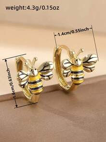 1 par de pendientes lindos de abeja, adecuados como regalo para mujeres para asistir a fiestas, compromisos, aniversarios, el Día de San Valentín y otras ocasiones - 1# - Ver 8