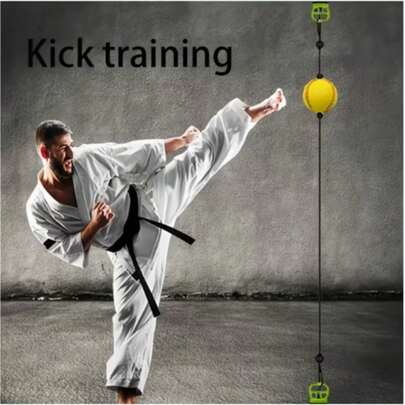 Boxningsreflexboll för hand-öga-koordination, träningsutrustning för boxning i hemmet, dubbelsidig boxboll, lämplig för inomhusträning av vuxna och barn, ingen hammarinstallation, fixerad med sugkopp, lindrar ångest och stress, sportreaktionsträningsboll