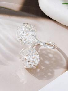 女士风格个性化方形镂空小星星独特创意三件套戒指（不含礼盒） - 彩色 - 查看 5