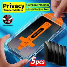 ZYONS 5片装隐私钢化玻璃屏幕保护膜，兼容 17 Pro Max/17 Air/17/15 Pro Max/16 Pro Max/16/16e/15/14/13/13 Pro/12/11，防窥、防盗，安装简便，附赠自动除尘工具，一键贴合，防刮花，表面光滑，保护隐私，防尘，手机屏幕保护膜，万圣节礼物，生日礼物，手机配件 - 5pcs - 查看 26