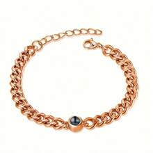 [ Image Customization ] Customized Projection Bracelet With Image Cuban Chain Bracelet Personalized Photo Projection Suitable For Women's Family Reunions, Pets Commemoration Collection, Birthday Gifts - Nhiều màu - Xem 14