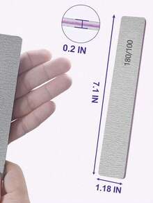 5/15/25/50 Professional Nail Files, 180/100 Grit Nail Files, Suitable For Natural Nails, Double-Sided Washable Fine Textured Nail Files, Suitable For Home And Nail Salons - 25PCS - View 5