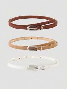 4pcs/Set Simple Women's Belt Set Summer, School Fall, Autumn, Halloween - Multicolor - View 12