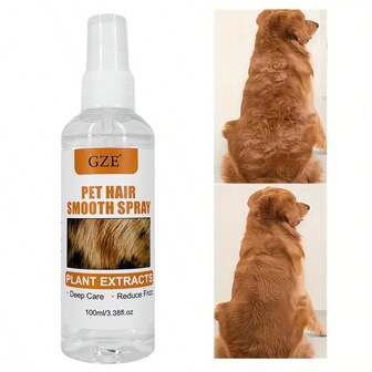 ZE Pet Hair Smooth Spray - Detangling & Shine Spray For Dogs & Cats - Eliminates Mats & Knots, Conditions Coat - Quick-Drying, Leave-In Formula - Puppy