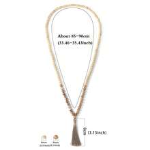 1pc Turquoise Wood Bead Long Necklace With Bohemian Style Tassel Pendant, Meditation Beads Jewelry Gift For Women & Men - Multicolor - View 9