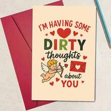 1 tấm thiệp chúc mừng lãng mạn với thiết kế thần tình yêu Cupid vui tươi, hoàn hảo cho các cặp đôi thể hiện tình yêu và mong muốn, lý tưởng làm quà tặng Valentine hoặc kỷ niệm để làm cho những khoảnh khắc đặc biệt của bạn thêm thú vị. Bao thư + Thiệp - Nhiều màu - Xem 1