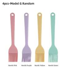 4 piezas de Cepillo de silicona para crema, mermelada y mantequilla, fácil de limpiar, adecuado para el hogar, restaurante, pastelería, juego de herramientas de cocina para hornear - Multicolor (pincel de aceite de agujero redondo grande) - Ver 14