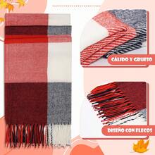 Bufandas gruesas de invierno para mujer,Bufanda Cálida Invierno Chalinas,para clima frío, cálido, de punto grueso cuadros de gran tamaño,Año Nuevo y Regalos de Navidad - Pequeño Milán - Ver 2