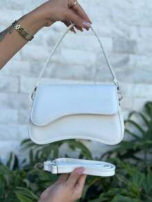 Stylish, Soft, Lightweight, High-Quality Women's Half-Moon Crossbody Bag In Various Colors. - 白色 - 查看 2