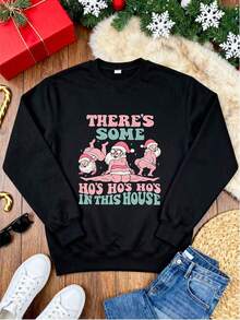Women Plus Size Sports Sweatshirts - Black - View 3