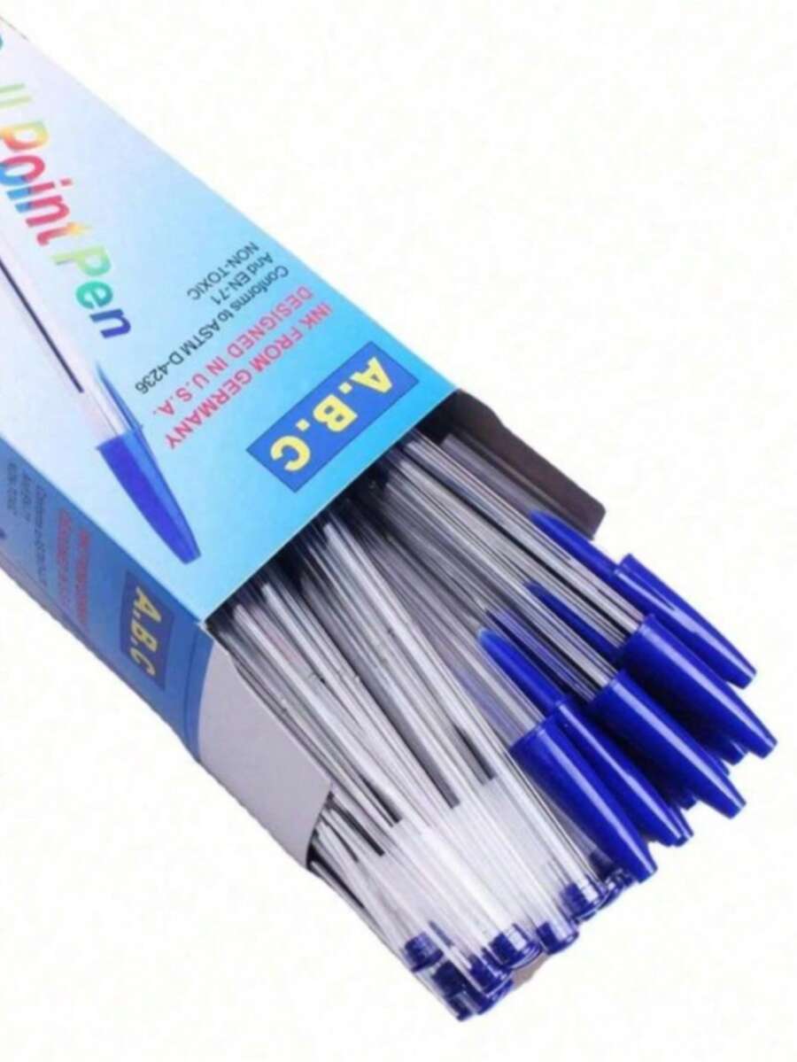 10pcs/50pcs Ballpoint Pens, Red, Black, Blue, Writing Supplies, Student Supplies, Oil-Based Ballpoint Pens, Suitable For Office Writing, Back To School Stationery, School Supplies - Multicolor - View 1