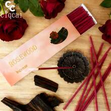 12cm Long High-Quality Chinese Agarwood Rose Incense Sticks, 35pcs/Box, Made Of Agarwood And Rose Fragrance Powder, Strong And Long-Lasting Scent, Refreshing, Air Purifying, Suitable For Home, Office, Hotel, Club, Luxury Gift Box, Great For Holidays - Ebony Rose Flavor (12CM) - View 5