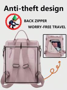 Foldable Anti-Theft Nylon Backpack, Women's Wallet, Multifunctional Fashion Everyday Bag, Lightweight Travel Bag With Multiple Pockets, Large Capacity Minimalist Backpack, Convenient Backpack, Suitable For Students, Nurses, Teachers, Business Professionals, Travel, Commuting, Shopping, Office, Dating, Hiking, Training, Work, Birthday Gift, Holiday Gift, Backpack - Multicolor - View 8