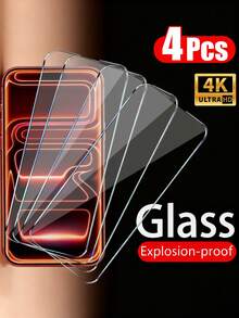 Bộ 4 miếng kính cường lực tương thích với iPhone 17/17 Pro/17 Pro Max/ 17Air/16/16 Plus/16 Pro/16 Pro Max/15/14/13/12/11 Pro Max/X/XS XR/Mini/14 Plus. Miếng dán bảo vệ màn hình tương thích với iPhone 14 15 Pro Max. Phụ kiện bảo vệ màn hình bằng kính cường lực, thích hợp sử dụng hàng ngày, văn phòng, nhà. Chống nước, chống sốc, chống rơi, chống trầy xước. - Trong sáng - Xem 29