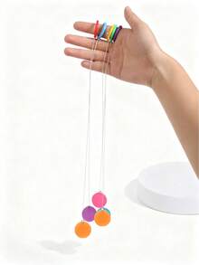 1/3/6pcs Colorful Bouncy Ball With Rope, 1pc, Jump Rope Bouncy Ball, Sensory Toy For Kids, Teens, Adults, Stress Relief, Birthday Party Gift, Small Present - Multicolor - View 2