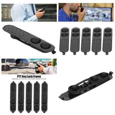 Marco de Botn de Inicio de Radio de 5 Uds, Marco de Bloqueo de Llave PTT+ Bloqueo de Goma de Bisel PTT para Walkie Talkies para XIR P3688 DEP450 DP1400