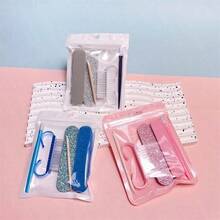 5pcs Manicure & Pedicure Set, Includes Mini Nail File, Orange Wood Stick, Double-Sided Disposable Nail File, Wooden Cuticle Pusher, Nail Cleaning Tool, Nail Brush - Multicolor - View 4