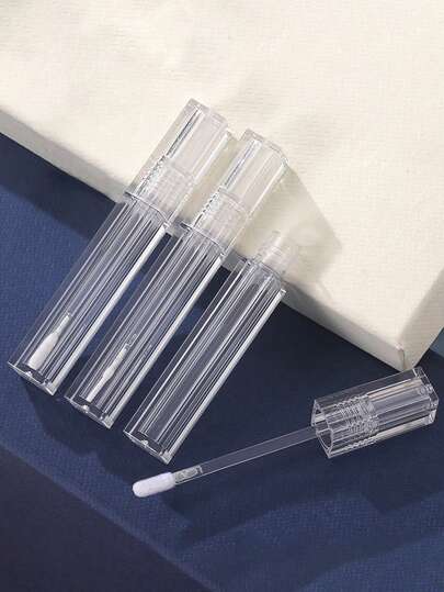 4ml Square Transparent Lip Gloss Tube, Lip Gloss Tube, Transparent Wand Lip Gloss Refillable Bottle, Cosmetic Packaging, Can Be Filled With Mini Lip Gloss Tube And Lipstick Bottle, DIY Lip Gloss Travel Transparent Lipstick Container, Women's Cosmetic Accessories, Affordable, Christmas Gift Filler, Cosmetics, Makeup Tools, Affordable Gift, Women's Gift, Christmas Gift