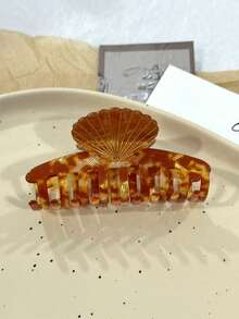 1pc Shell Patchwork Design Hair Claw Clip, Fashion Hair Accessory For Women, Suitable As Birthday Or Valentine's Day Gift Elegant Hair Clips - Multicolor - View 9