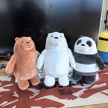 WE BARE BEAR 20厘米坐姿毛绒裸熊毛绒动物玩偶，熊猫玩偶，圣诞树装饰 - 彩色 - 查看 10