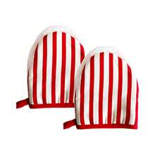 2 Stücke hitzebeständige Ofenhandschuhe bis 250°C/482°F, minimalistische gestreifte und gepunktete Muster, dick isoliert mit Aufhängeschlaufe, geeignet zum Anheben von Topfdeckeln, Umgang mit heißen Töpfen/Pfannen, Backen, Kochen, Grillen, Suppenzubereitung (14/18cm) - Verschiedenfarbig - Übersicht 13