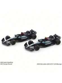 Bburago 2024 2-Pack 1:43 Diecast Racing Car Model Set, F1  Race Cars, With Frame Packaging, RB19/RB20/W14/W15/MCL60/SF23/SF24 Race Car Models, Gift For Men - W15 - View 7