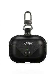 1pc Customized Leather Apple Bluetooth Earphone Case, Can Customize Personal English Name, Compatible With Apple Earphone Case, Leather Earphone Protective Case For Bluetooth Earphones