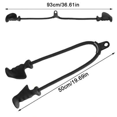 Tricep Pull-Down Cable Attachment Nylon + PP Black Size As Shown In Pictures 1x Tricep Pull Grip For GYM Cable Machine UK With Plastic Coated Hanging Buckle Inner Alloy Steel Fits Any Cable Pulley
