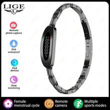 Nuevo brazalete inteligente LIGE: Múltiples modos deportivos, recordatorio de período, seguimiento de actividad diaria, resistente a salpicaduras, recordatorio de alarma. Un rastreador de fitness multifuncional para mujeres. - 1 Set - Ver 14