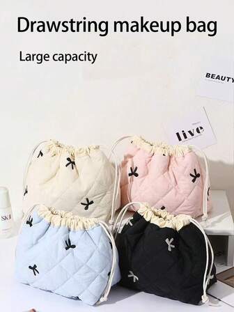 1 Cute Floral Embroidered Corduroy Makeup Bag, Used For Storing Skincare Products, Lipstick, Hair Accessories Or As Travel Essentials, Birthday Gifts, Bridesmaid Gifts, Teacher Gifts Or Mother's Day Gifts, Suitable For Girls' Makeup Bags, Study Supplies, Travel Essentials, Holiday Essentials, Makeup Bags, Makeup Storage Boxes, 2024 Winter Holiday Storage Boxes, Makeup Storage Boxes, Makeup Storage