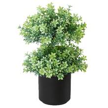 Árbol artificial, bonsái decorativo, ornamento de planta, diseño de doble capa, material de PE, planta artificial, planta en maceta mini orbe de jardín, decoración del hogar, acento de jardín, decoración de dormitorio y oficina, fiesta de jardín al aire libre, fiesta de cumpleaños, decoración de hotel, restaurante, sala de estar, dormitorio, boda, banquete, cocina, decoración de primavera y verano, acento verde - Multicolor - Ver 14