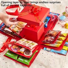 Multi-Layer Surprise Gift Box With Lid - DIY Multi-Layer Photo Album Surprise Box - Keepsake Box - Multi-Compartment Display & Storage Box - Suitable For Birthday, Valentine's Day, Wedding, Proposal, Christmas, Halloween, Thanksgiving, Parties And Other Everyday Gift Packaging, Makes A Great Gift - Multicolor - View 7