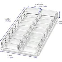 Organizador de maquillaje de sombra de ojos acrlico 1pc 16 Space Cosmetic Storage Contenedor de maquillaje limpio Bandeja para organizador de organizacin de bronceador, resaltador, polvo, rubor, ma - Estilo 1 - Ver 2