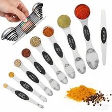 9pcs Magnetic Measuring Spoon Set, Double-Sided Tea Spoon Measuring Spoons, Heavy Duty Stainless Steel Measuring Spoons With Level, Precise Measurement, Suitable For Spice Jars, Dry And Liquid Ingredients Measuring, Baking Tools, Calibrated Measuring Cups, Double-Headed Measuring Spoon Set, Kitchen Utensils - - - View 1