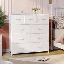 Cómoda Plegable De Tela Con 9 Cajones En Mdf - Blanco - Ver 7