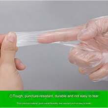 JIASAIL Disposable Hand Mask With Ear Paraffin Wax Gloves Hand Conditioning And Spa Treatment Plastic Gloves For Cleaning, Coloring,And Manicure Tear-Resistant Glove Liners For Personal Use 100pcs - 白色 - 查看 3