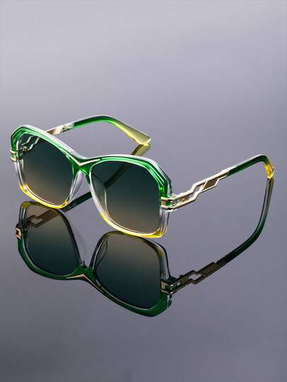 新款复古金属不对称多边形大框时尚眼镜，男女皆宜，适合日常、街头、户外、派对、聚会、海滩等场合，亦可作为装饰眼镜。