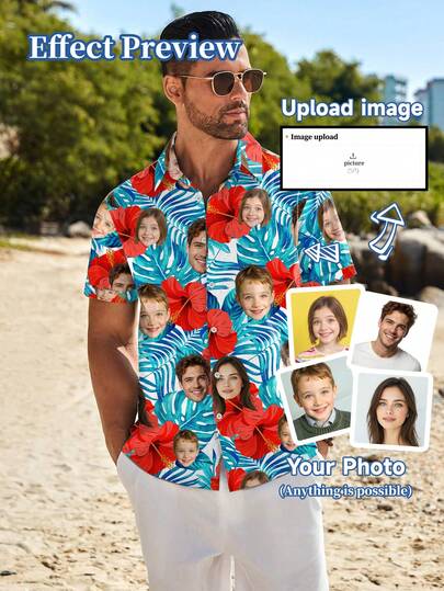 Camisa personalizada con diseños personalizados de retratos masculinos/femeninos, niños, mascotas, dibujos animados, temas festivos, patrones interesantes