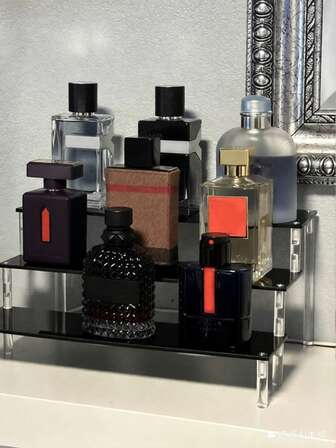 1 套多功能亚克力化妆品展示架，现代简约透明物品展示柜，适用于卧室、客厅、厨房、度假海滩、浴室收藏、卧室收藏，容量大