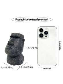 1pc Creative Stone Statue Eyeglasses Holder, Eyewear Store Decor, Office Desk Accessory, Gift, Eyeglasses Stand - Moai Character Glasses Frame - View 10
