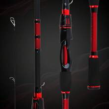 钓鱼竿，四节式钓鱼竿，便携式1.8米钓鱼竿，EVA手柄，淡水咸水适用，适合钓鲈鱼和鳟鱼，男士礼物 - 紅色 - 查看 3