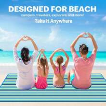 Large Picnic Blanket Outdoor Beach Blankets, - Resistant Foldable Sandproof Blankets Cute Picnic Beach, Camping Grass Lawn Park Mats Brown 2, 80x80 In - 藍色 + 5' x 6'8" - 查看 7